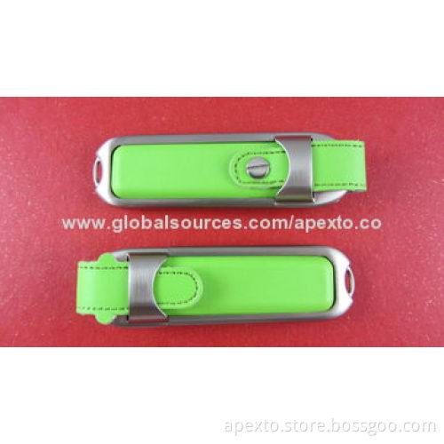Leather USB Flash Drives, 8 and 16GB, Comes with Plug-and-play Function, OEM Orders Welcomed